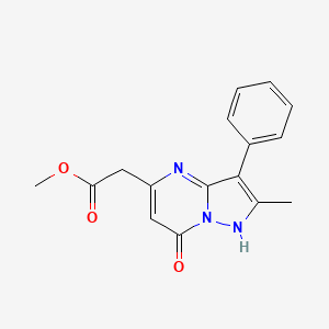 molecular formula C16H15N3O3 B4648389 methyl (2-methyl-7-oxo-3-phenyl-4,7-dihydropyrazolo[1,5-a]pyrimidin-5-yl)acetate 