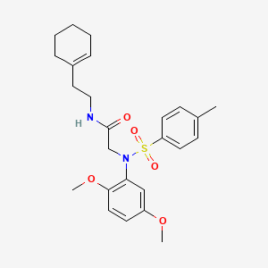 molecular formula C25H32N2O5S B4648395 N~1~-[2-(1-cyclohexen-1-yl)ethyl]-N~2~-(2,5-dimethoxyphenyl)-N~2~-[(4-methylphenyl)sulfonyl]glycinamide 