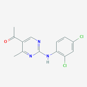 molecular formula C13H11Cl2N3O B4648396 1-{2-[(2,4-dichlorophenyl)amino]-4-methyl-5-pyrimidinyl}ethanone 