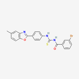 molecular formula C22H16BrN3O2S B4648422 3-bromo-N-({[4-(5-methyl-1,3-benzoxazol-2-yl)phenyl]amino}carbonothioyl)benzamide 