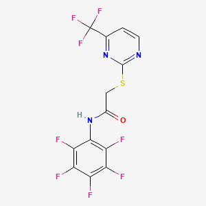 molecular formula C13H5F8N3OS B4648440 N-(pentafluorophenyl)-2-{[4-(trifluoromethyl)-2-pyrimidinyl]thio}acetamide 