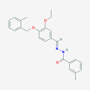molecular formula C25H26N2O3 B4648445 N'-{3-ethoxy-4-[(2-methylbenzyl)oxy]benzylidene}-3-methylbenzohydrazide 