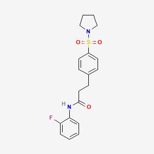 molecular formula C19H21FN2O3S B4648463 N-(2-fluorophenyl)-3-[4-(1-pyrrolidinylsulfonyl)phenyl]propanamide 