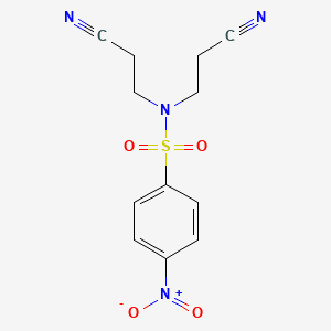 molecular formula C12H12N4O4S B4648477 N,N-bis(2-cyanoethyl)-4-nitrobenzenesulfonamide 