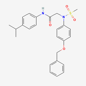 molecular formula C25H28N2O4S B4648486 N~2~-[4-(benzyloxy)phenyl]-N~1~-(4-isopropylphenyl)-N~2~-(methylsulfonyl)glycinamide 
