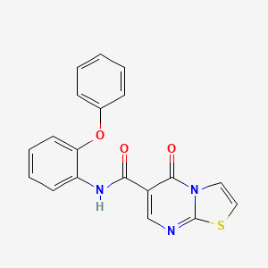 molecular formula C19H13N3O3S B4648490 5-oxo-N-(2-phenoxyphenyl)-5H-[1,3]thiazolo[3,2-a]pyrimidine-6-carboxamide 