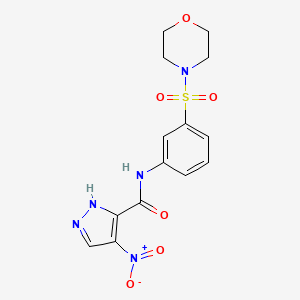 molecular formula C14H15N5O6S B4648501 N-[3-(4-morpholinylsulfonyl)phenyl]-4-nitro-1H-pyrazole-3-carboxamide 