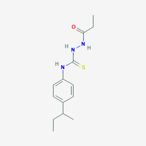molecular formula C14H21N3OS B4648519 N-(4-sec-butylphenyl)-2-propionylhydrazinecarbothioamide 