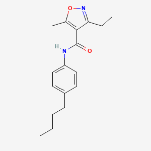 molecular formula C17H22N2O2 B4648520 N-(4-butylphenyl)-3-ethyl-5-methyl-4-isoxazolecarboxamide 