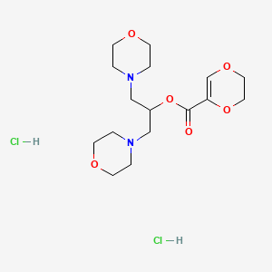 molecular formula C16H28Cl2N2O6 B4648534 2-(4-morpholinyl)-1-(4-morpholinylmethyl)ethyl 5,6-dihydro-1,4-dioxine-2-carboxylate dihydrochloride 