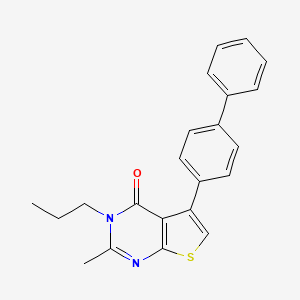 molecular formula C22H20N2OS B4648540 5-(4-biphenylyl)-2-methyl-3-propylthieno[2,3-d]pyrimidin-4(3H)-one 