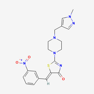 molecular formula C19H20N6O3S B4648547 2-{4-[(1-methyl-1H-pyrazol-4-yl)methyl]-1-piperazinyl}-5-(3-nitrobenzylidene)-1,3-thiazol-4(5H)-one 