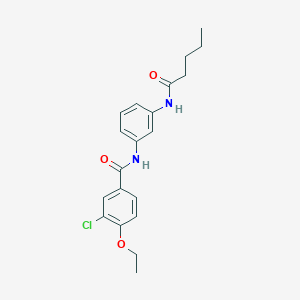 molecular formula C20H23ClN2O3 B4648576 3-chloro-4-ethoxy-N-[3-(pentanoylamino)phenyl]benzamide 