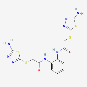 molecular formula C14H14N8O2S4 B4648594 N,N'-1,2-phenylenebis{2-[(5-amino-1,3,4-thiadiazol-2-yl)thio]acetamide} 