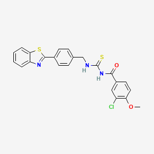 molecular formula C23H18ClN3O2S2 B4648599 N-({[4-(1,3-benzothiazol-2-yl)benzyl]amino}carbonothioyl)-3-chloro-4-methoxybenzamide 