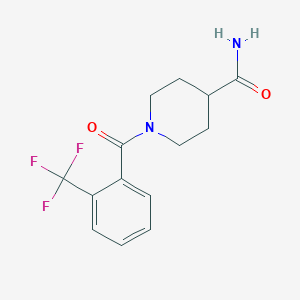 molecular formula C14H15F3N2O2 B4648606 1-[2-(trifluoromethyl)benzoyl]-4-piperidinecarboxamide 