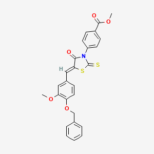 molecular formula C26H21NO5S2 B4648626 methyl 4-{5-[4-(benzyloxy)-3-methoxybenzylidene]-4-oxo-2-thioxo-1,3-thiazolidin-3-yl}benzoate 