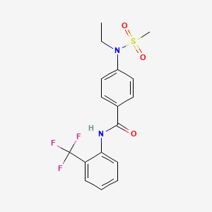 molecular formula C17H17F3N2O3S B4648664 4-[ethyl(methylsulfonyl)amino]-N-[2-(trifluoromethyl)phenyl]benzamide 