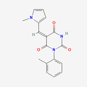 molecular formula C17H15N3O3 B4648667 1-(2-methylphenyl)-5-[(1-methyl-1H-pyrrol-2-yl)methylene]-2,4,6(1H,3H,5H)-pyrimidinetrione 