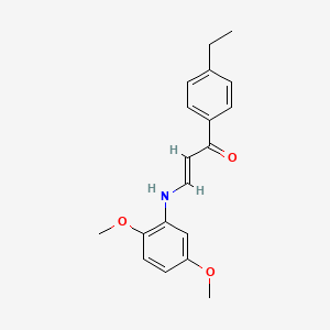 molecular formula C19H21NO3 B4648675 3-[(2,5-dimethoxyphenyl)amino]-1-(4-ethylphenyl)-2-propen-1-one 