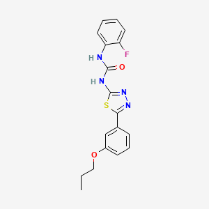 molecular formula C18H17FN4O2S B4648685 N-(2-fluorophenyl)-N'-[5-(3-propoxyphenyl)-1,3,4-thiadiazol-2-yl]urea 