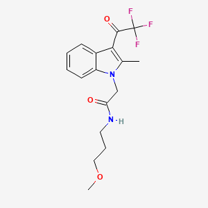 molecular formula C17H19F3N2O3 B4648692 N-(3-methoxypropyl)-2-[2-methyl-3-(trifluoroacetyl)-1H-indol-1-yl]acetamide 