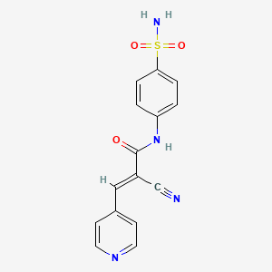 molecular formula C15H12N4O3S B4648713 N-[4-(aminosulfonyl)phenyl]-2-cyano-3-(4-pyridinyl)acrylamide 