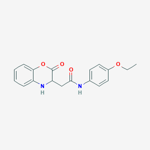 molecular formula C18H18N2O4 B4648716 N-(4-ethoxyphenyl)-2-(2-oxo-3,4-dihydro-2H-1,4-benzoxazin-3-yl)acetamide 