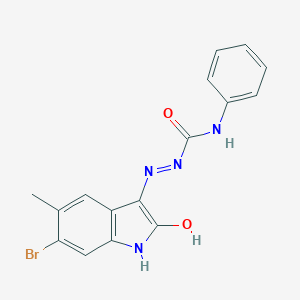 molecular formula C16H13BrN4O2 B464872 6-bromo-5-methyl-1H-indole-2,3-dione 3-(N-phenylsemicarbazone) 
