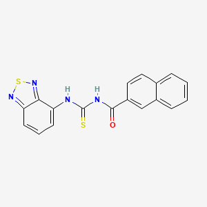 molecular formula C18H12N4OS2 B4648721 N-[(2,1,3-benzothiadiazol-4-ylamino)carbonothioyl]-2-naphthamide 