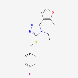 molecular formula C16H16FN3OS B4648729 4-ethyl-3-[(4-fluorobenzyl)thio]-5-(2-methyl-3-furyl)-4H-1,2,4-triazole 