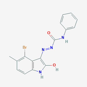 molecular formula C16H13BrN4O2 B464874 4-bromo-5-methyl-1H-indole-2,3-dione 3-(N-phenylsemicarbazone) 