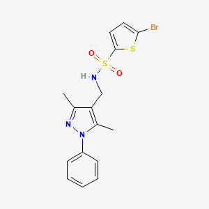 molecular formula C16H16BrN3O2S2 B4648778 5-bromo-N-[(3,5-dimethyl-1-phenyl-1H-pyrazol-4-yl)methyl]-2-thiophenesulfonamide 