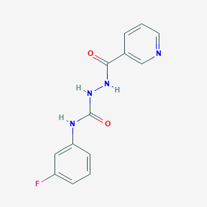molecular formula C13H11FN4O2 B4648786 N-(3-fluorophenyl)-2-(3-pyridinylcarbonyl)hydrazinecarboxamide 