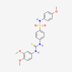 molecular formula C22H23N3O5S2 B4648798 4-({[(3,4-dimethoxyphenyl)amino]carbonothioyl}amino)-N-(4-methoxyphenyl)benzenesulfonamide 