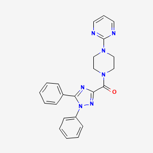 molecular formula C23H21N7O B4648800 2-{4-[(1,5-diphenyl-1H-1,2,4-triazol-3-yl)carbonyl]-1-piperazinyl}pyrimidine 