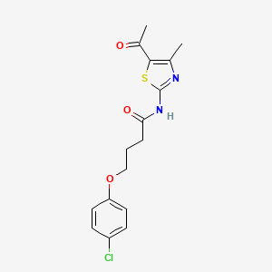 molecular formula C16H17ClN2O3S B4648805 N-(5-acetyl-4-methyl-1,3-thiazol-2-yl)-4-(4-chlorophenoxy)butanamide 