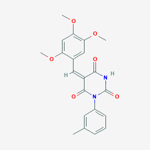 molecular formula C21H20N2O6 B4648807 1-(3-methylphenyl)-5-(2,4,5-trimethoxybenzylidene)-2,4,6(1H,3H,5H)-pyrimidinetrione 