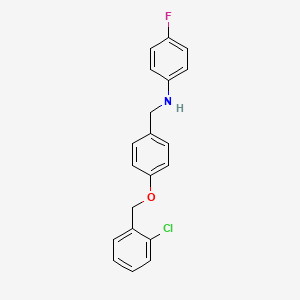 molecular formula C20H17ClFNO B4648821 N-{4-[(2-chlorobenzyl)oxy]benzyl}-4-fluoroaniline 