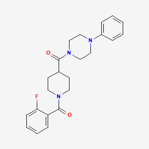 molecular formula C23H26FN3O2 B4648828 1-{[1-(2-fluorobenzoyl)-4-piperidinyl]carbonyl}-4-phenylpiperazine 