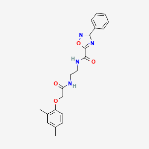 molecular formula C21H22N4O4 B4648829 N-(2-{[(2,4-dimethylphenoxy)acetyl]amino}ethyl)-3-phenyl-1,2,4-oxadiazole-5-carboxamide 
