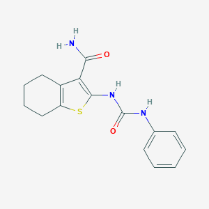 molecular formula C16H17N3O2S B464884 2-[(Anilinocarbonyl)amino]-4,5,6,7-tetrahydro-1-benzothiophene-3-carboxamide CAS No. 27285-13-8