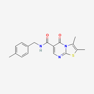 molecular formula C17H17N3O2S B4648840 2,3-dimethyl-N-(4-methylbenzyl)-5-oxo-5H-[1,3]thiazolo[3,2-a]pyrimidine-6-carboxamide 