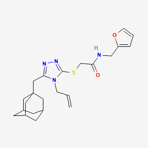 molecular formula C23H30N4O2S B4648845 2-{[5-(1-adamantylmethyl)-4-allyl-4H-1,2,4-triazol-3-yl]thio}-N-(2-furylmethyl)acetamide 