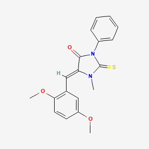 molecular formula C19H18N2O3S B4648851 5-(2,5-dimethoxybenzylidene)-1-methyl-3-phenyl-2-thioxo-4-imidazolidinone 