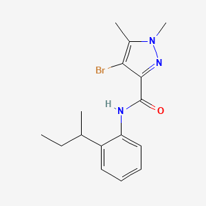 molecular formula C16H20BrN3O B4648853 4-bromo-N-(2-sec-butylphenyl)-1,5-dimethyl-1H-pyrazole-3-carboxamide 