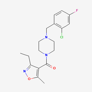 molecular formula C18H21ClFN3O2 B4648863 1-(2-chloro-4-fluorobenzyl)-4-[(3-ethyl-5-methyl-4-isoxazolyl)carbonyl]piperazine 