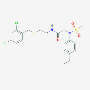 molecular formula C20H24Cl2N2O3S2 B4648868 N~1~-{2-[(2,4-dichlorobenzyl)thio]ethyl}-N~2~-(4-ethylphenyl)-N~2~-(methylsulfonyl)glycinamide 
