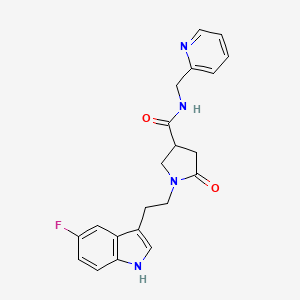 1-[2-(5-fluoro-1H-indol-3-yl)ethyl]-5-oxo-N-(2-pyridinylmethyl)-3-pyrrolidinecarboxamide