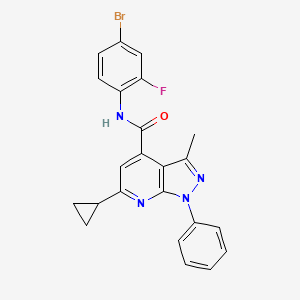 molecular formula C23H18BrFN4O B4648884 N-(4-bromo-2-fluorophenyl)-6-cyclopropyl-3-methyl-1-phenyl-1H-pyrazolo[3,4-b]pyridine-4-carboxamide 